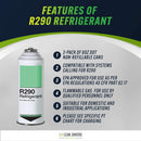 Refrigerant R290 - 3 Pack - Piercing Top Can (Inverted Charging)