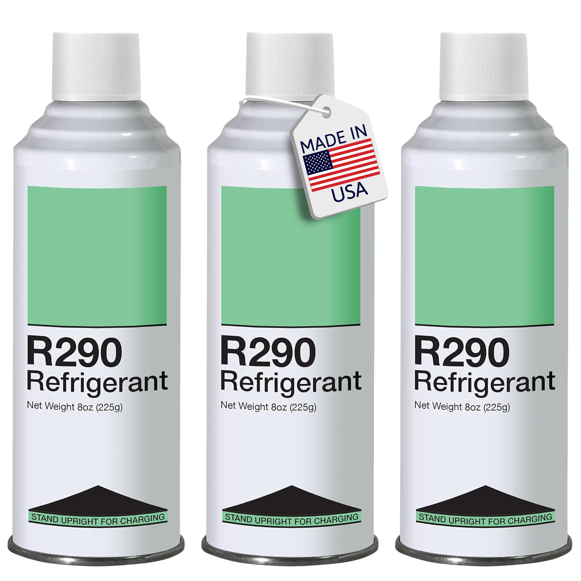 Refrigerante R290, carga vertical, lata autosellante de 8 oz.