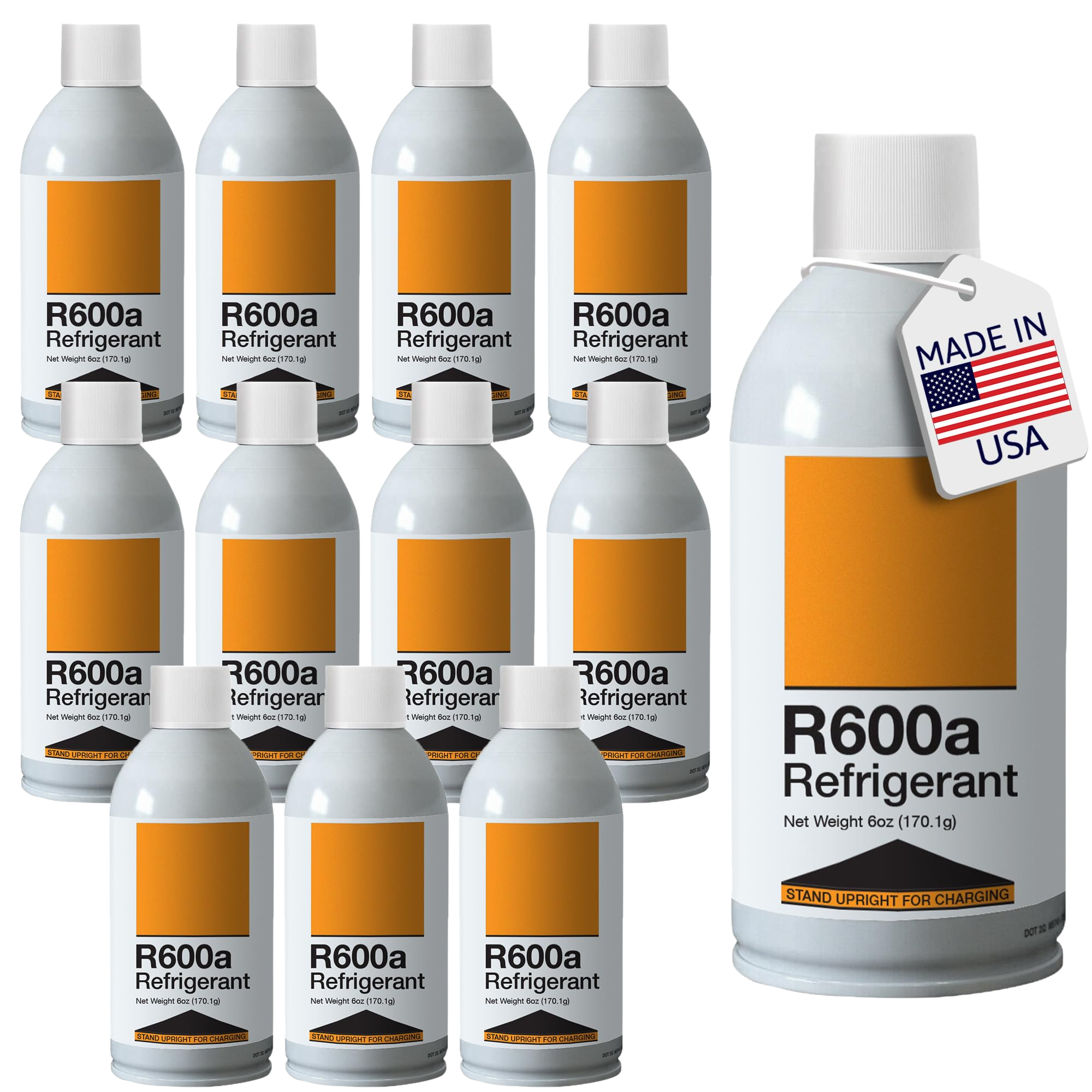 Refrigerante R600a, carga vertical, lata autosellante de 177 ml (6 oz)