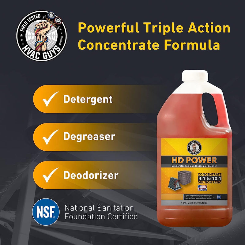 HVAC Guys HD Power Triple Action Coil Cleaner Gallon