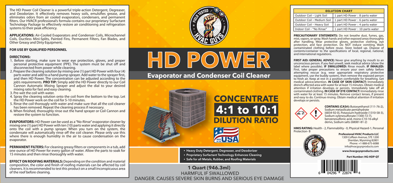 HVAC Guys HD Power Triple Action Coil Cleaner Quart