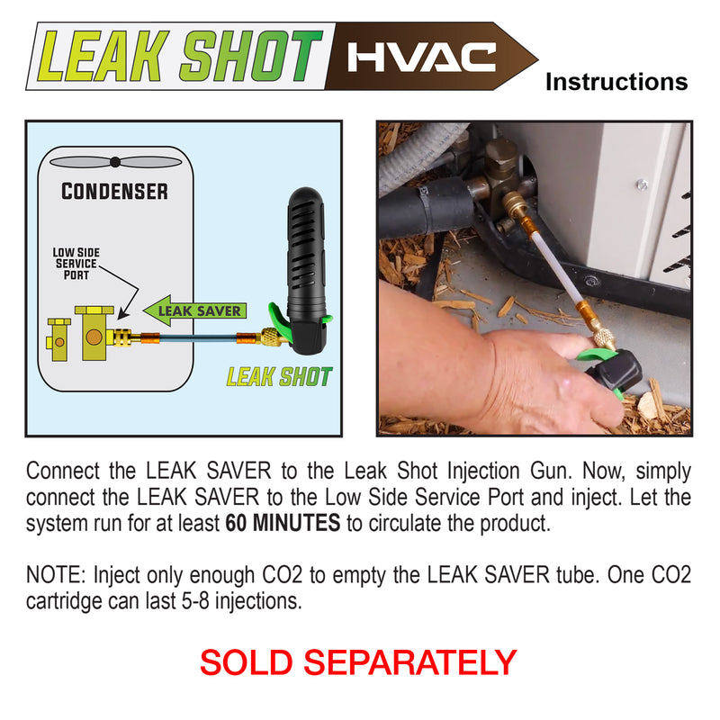 Leak Savers refrigeration Direct Inject Sealant leak stop HVAC leak sealer installation method push hvac leak shot 3 Pack