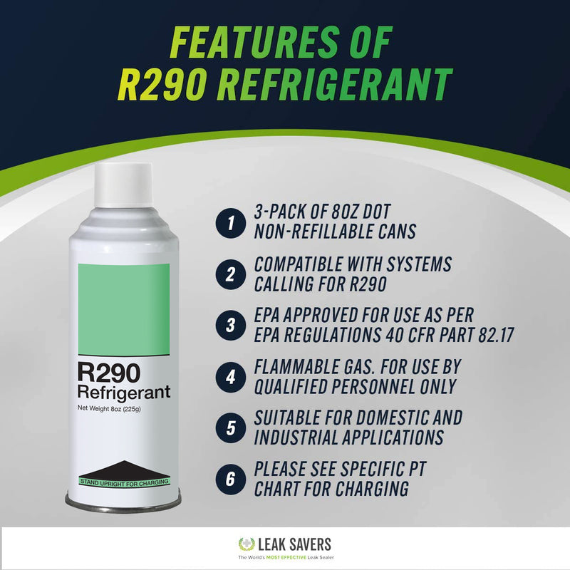 Refrigerant R290 Upright Charging Self Sealing Can 8oz