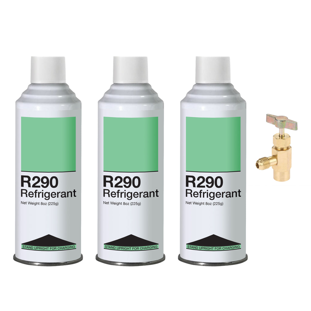 Refrigerant R600a Upright Charging Self Sealing Can 6oz - 3 Pack