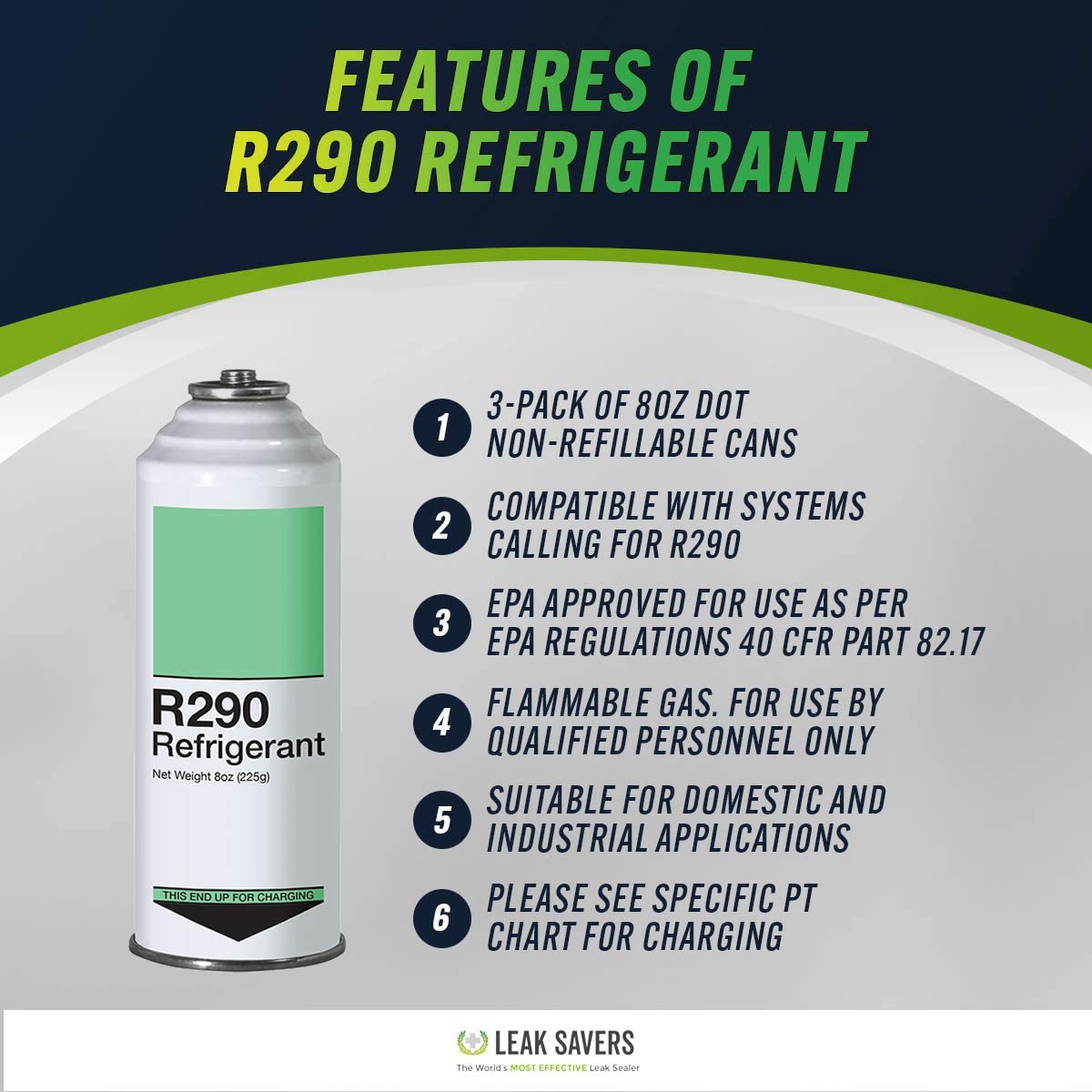 Snap Rule 17 Compliant Refrigerant Enviro-Safe R-290 Refrigerant - Foto 10